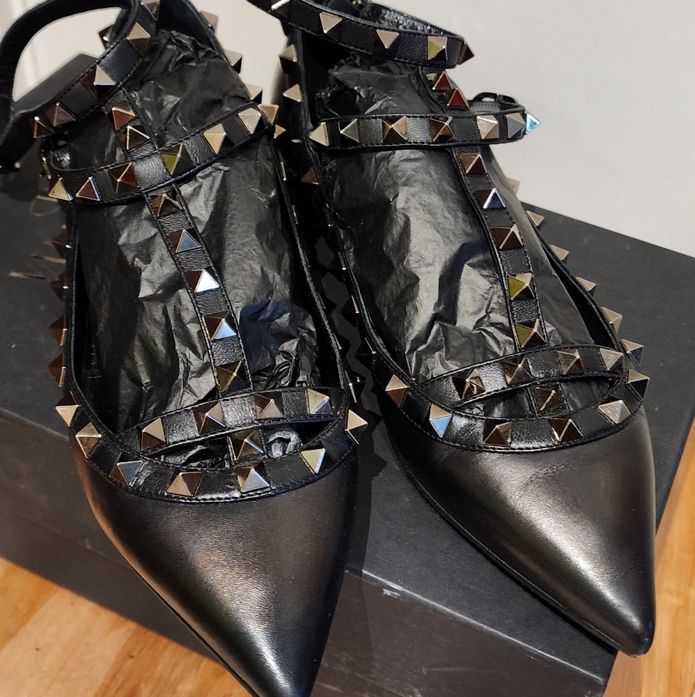 Valentino Studded Black Women's Shoes